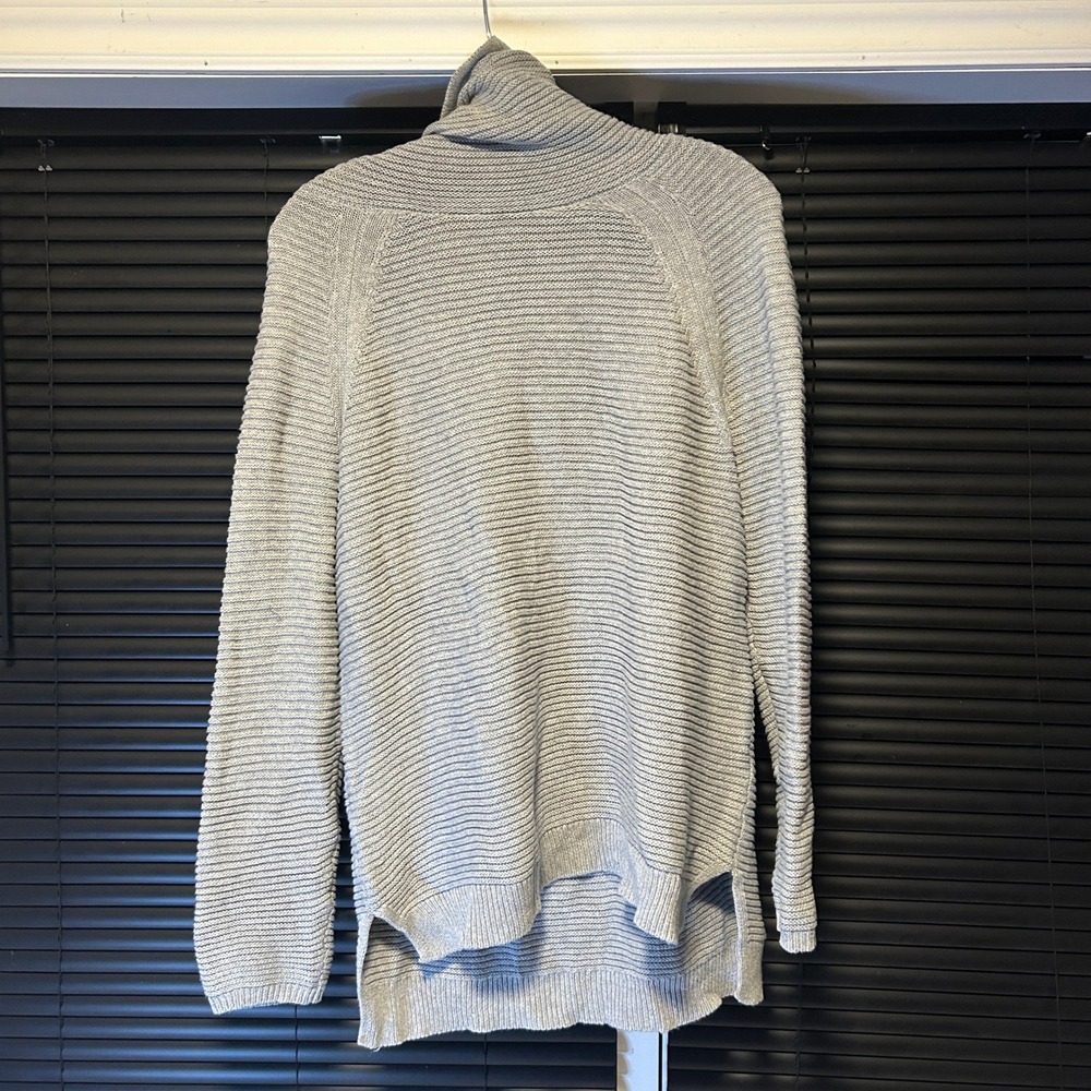 REACTION Kenneth Cole Sweater Womens S Gray Ribbed Turtleneck High Low KWF00576